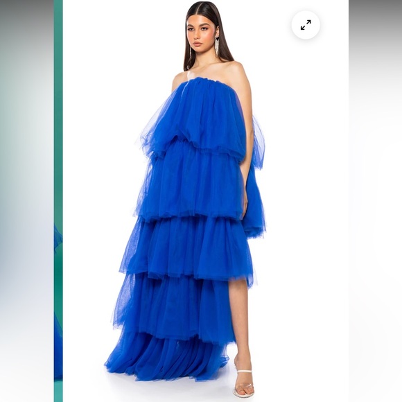 Mia Asymetrical Layered Mesh Tiered dress - Picture 2 of 6